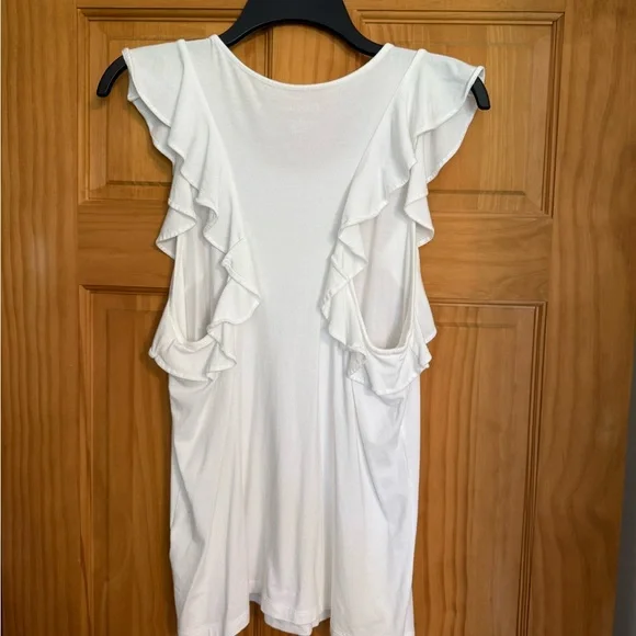 EUC Lilly Pulitzer White Ruffle Sleeve Top - Picture 3 of 6